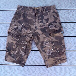 Grindhouse Cargo Camouflage Men's Shorts Size 30 Distressed